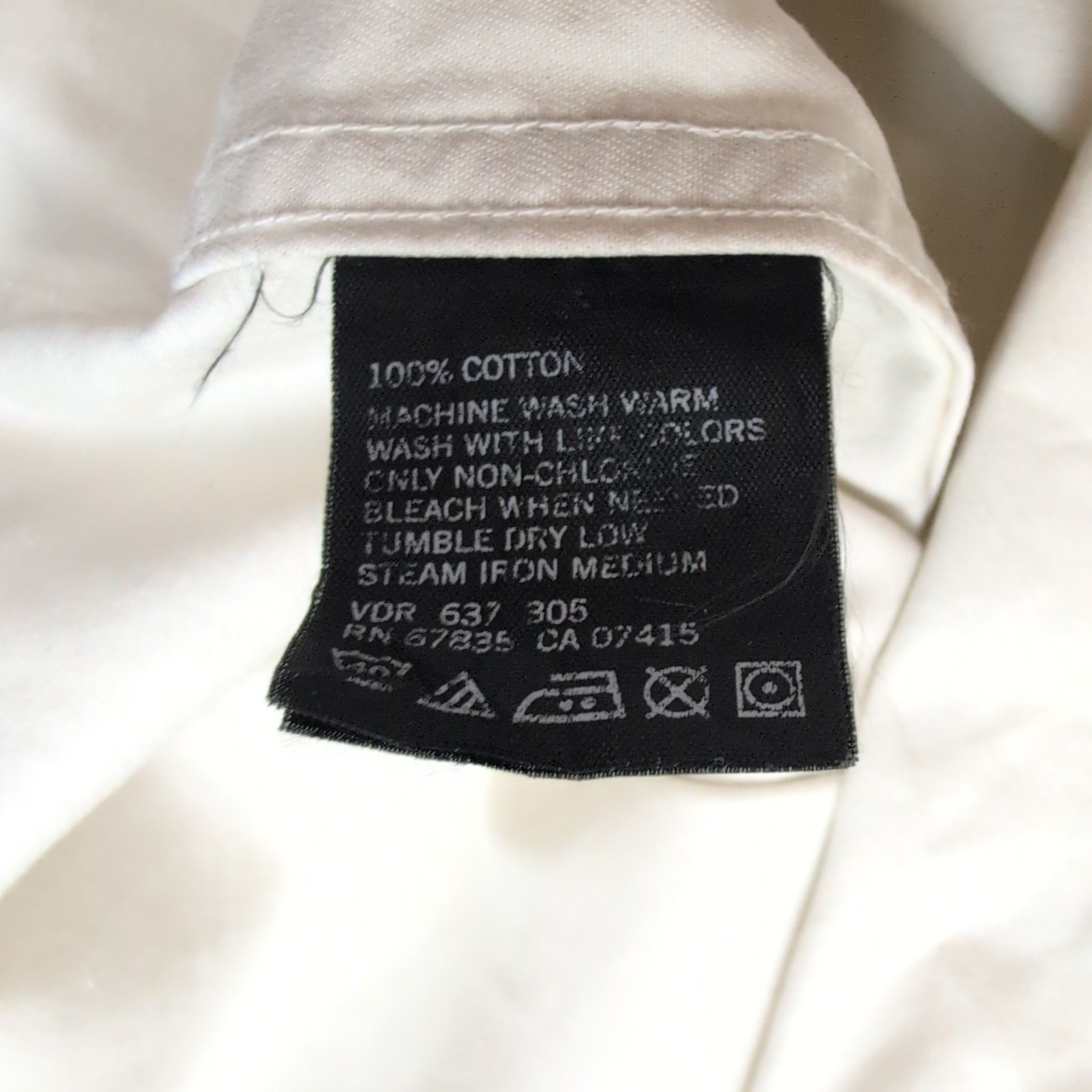 Chemise Nautica Taille L Blanc Cassé Coton Épais Logo Brodé Manches longues