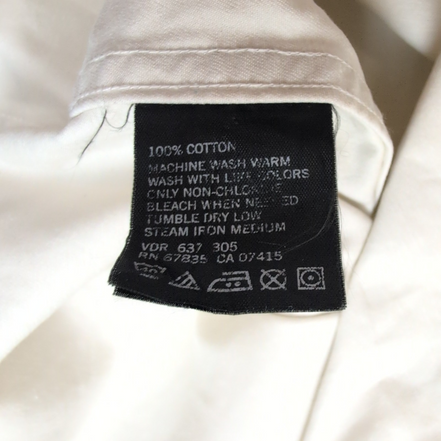 Chemise Nautica Taille L Blanc Cassé Coton Épais Logo Brodé Manches longues