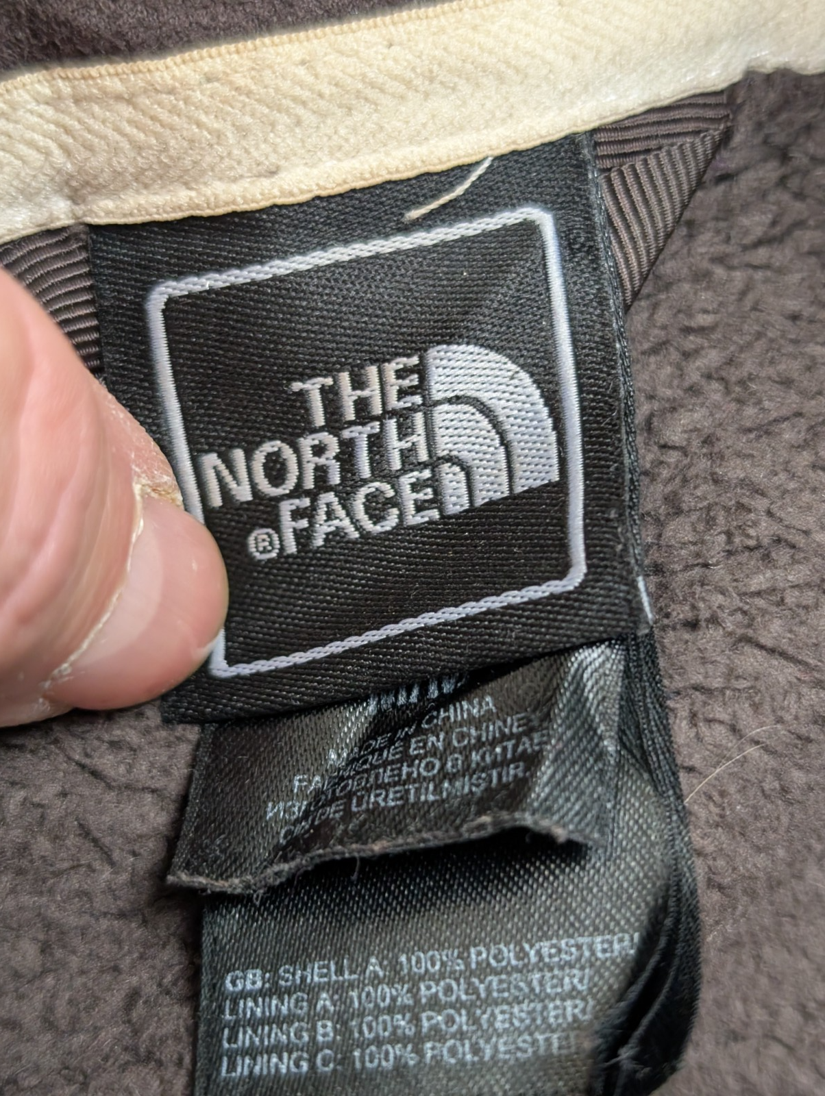 Veste Polaire The North Face Poils Longs Marron Brodée - Taille M