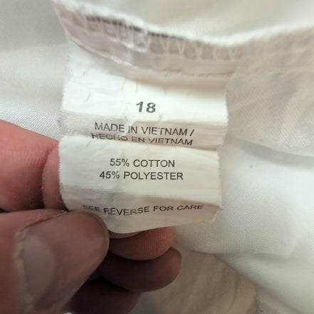 Chemise Chaps blanche unie taille S manches longues homme