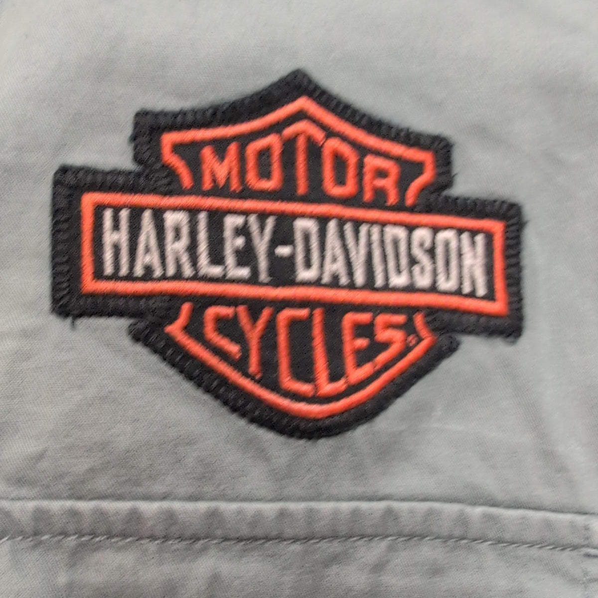 Chemise Harley Davidson XL Verte Manches courtes 2 Poches Logo Brodé