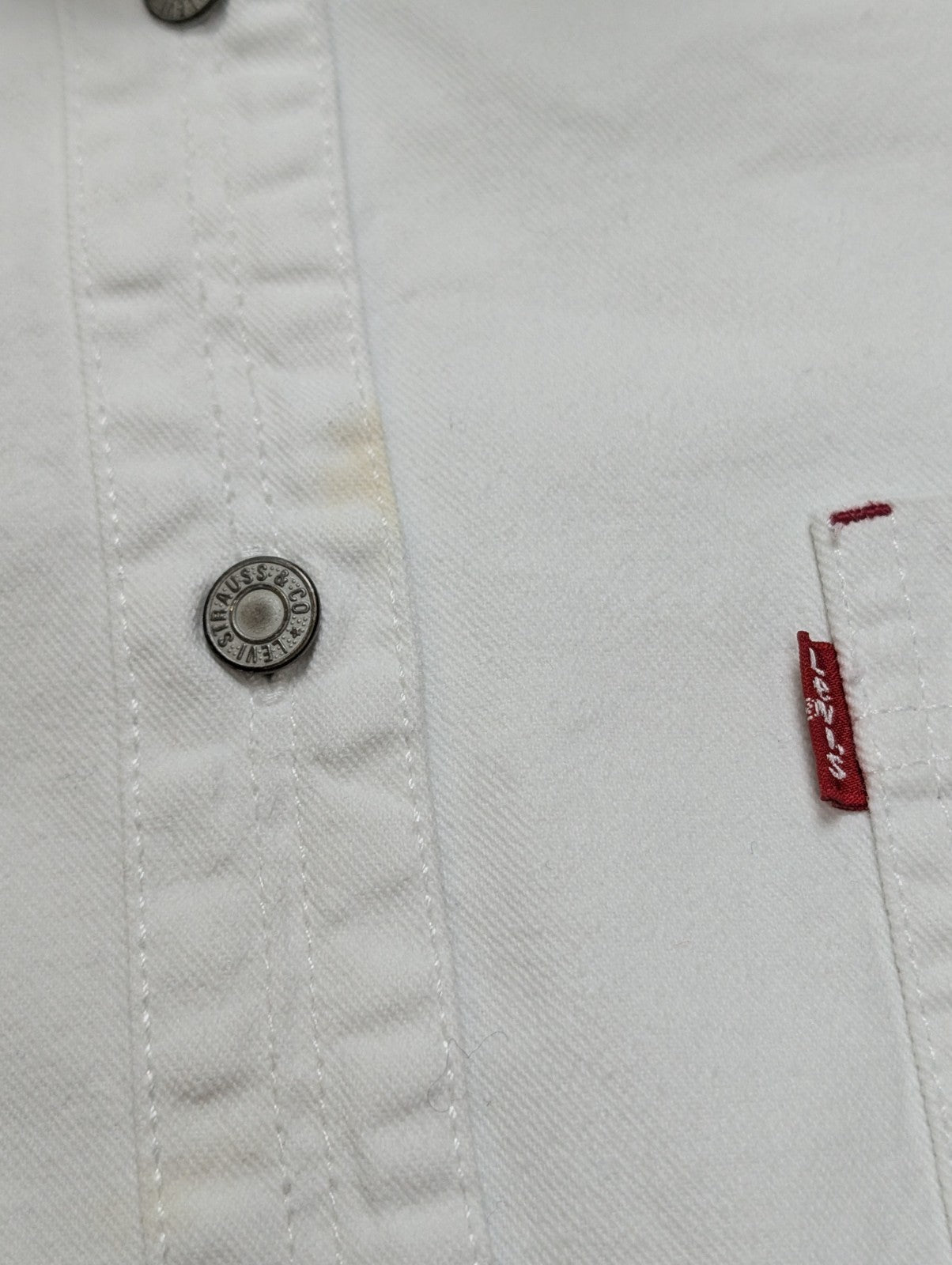 Chemise LEVI'S Jean Denim Blanc Manches Longues Red Tab - Taille L