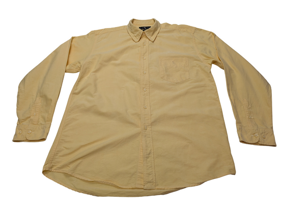 Chemise Ralph Lauren jaune uni logo jaune avec poche taille L #2104