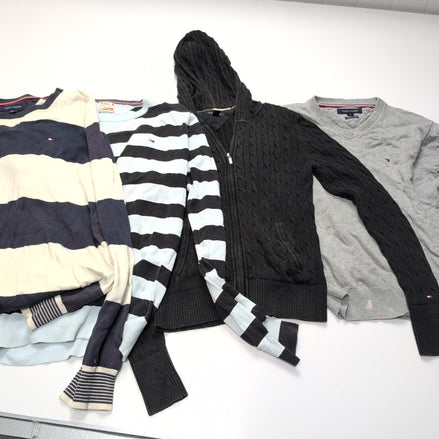 LOT 10 PULLS TOMMY HILFIGER - HOMME & FEMME - À RÉPARER / UPCYCLING