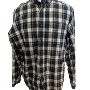 Chemise L.L.Bean Flanelle T.L - Carreaux Vert Foncé Jaune 100% Coton