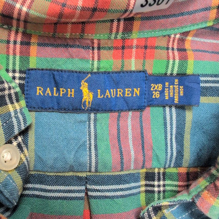 Chemise Ralph Lauren 2XB 3XL Carreaux Multicolore Poche Inde manches longues