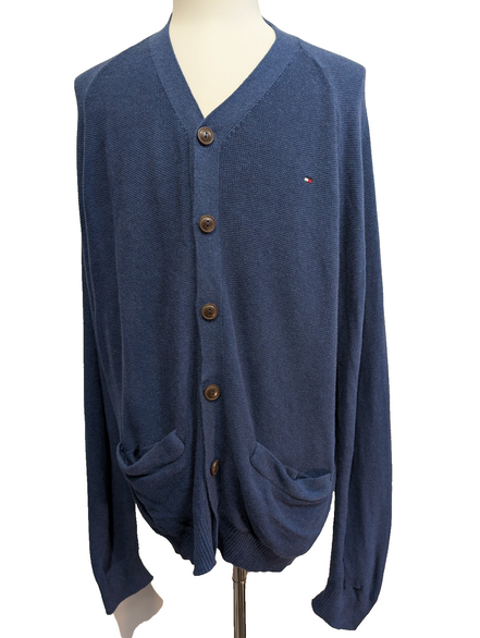 Gilet Tommy Hilfiger Bleu Marine Boutonné 2 Poches - Taille 3XL