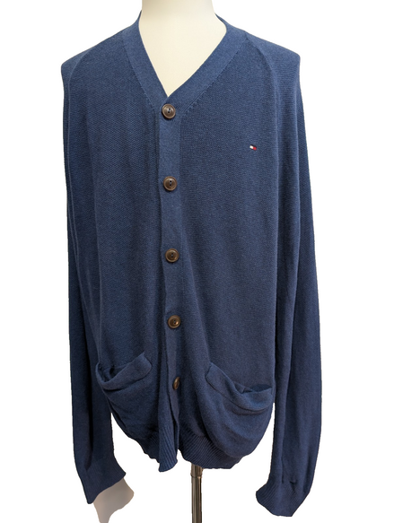 Gilet Tommy Hilfiger Bleu Marine Boutonné 2 Poches - Taille 3XL