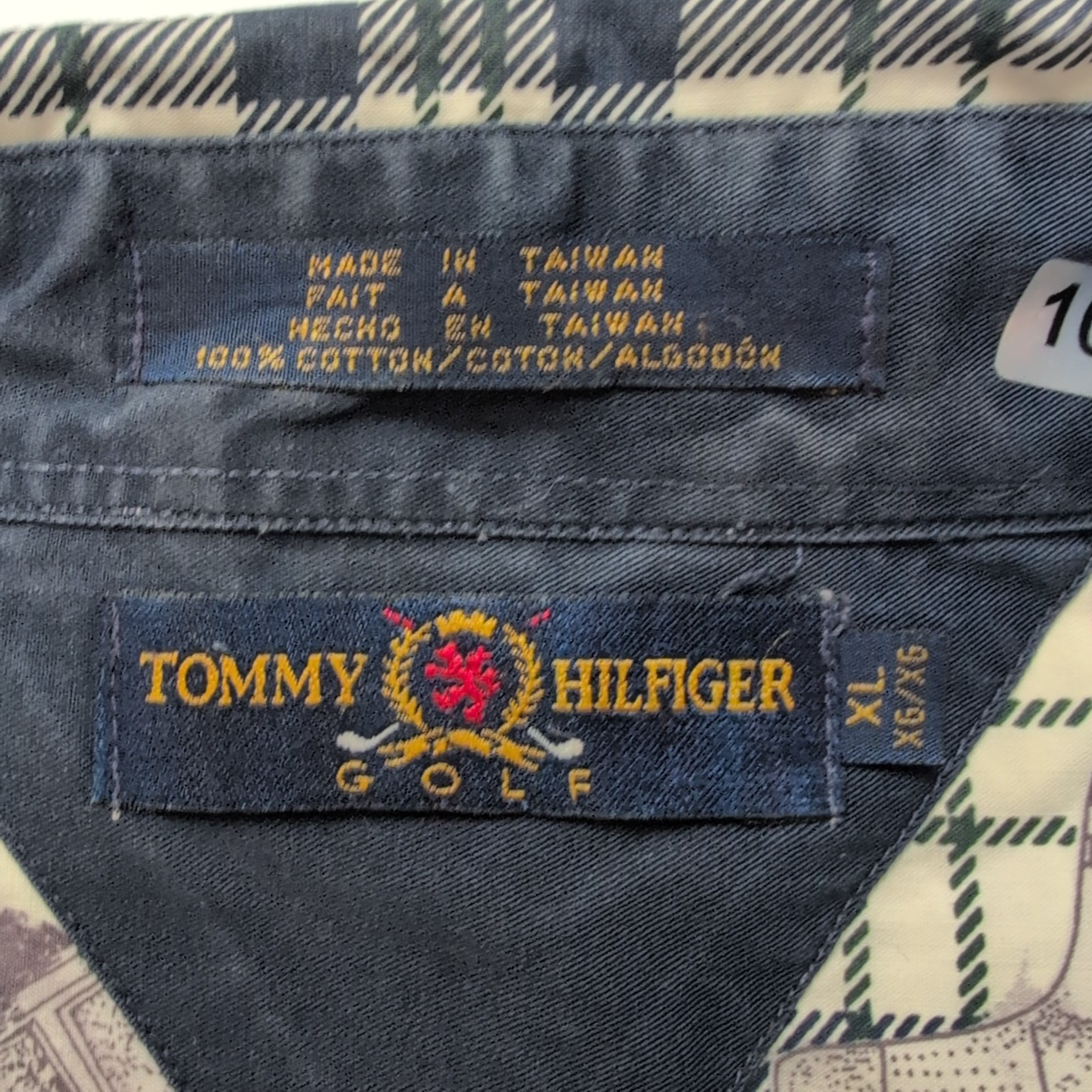 Chemise Tommy Hilfiger Golf Vintage XL Carreaux Collector Rare