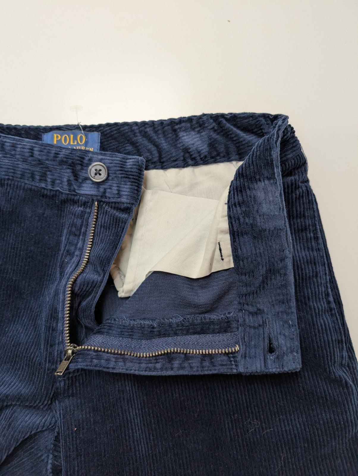 Pantalon Velours Côtelé Polo Ralph Lauren W28 L27 Bleu Marine Neuf ss Étiquette