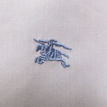 Chemise BURBERRY L Bleu Clair Logo Brodé 2 Boutons Polyester Coton manches long