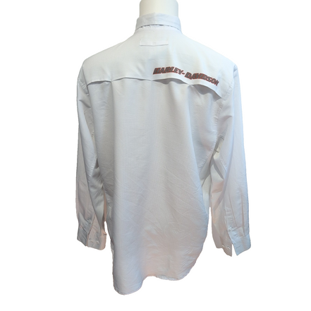 Harley Davidson Chemise Blanche Manches Longues Homme Taille L Ventilée