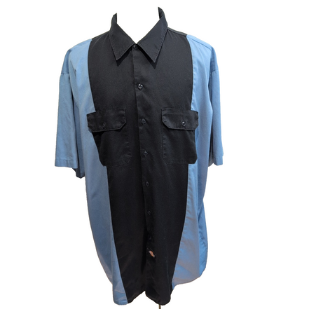 Dickies Chemise Workwear Bleu Noir Manches Courtes Homme Taille 3XL