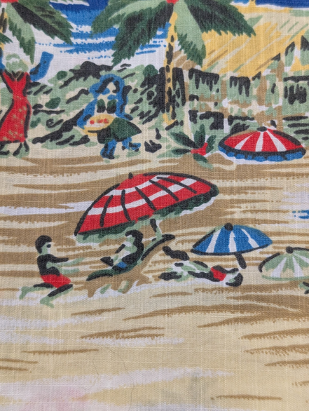 Chemise Hawaïenne J.Crew Coton Bleu Motif Plage & Palmiers - Taille S