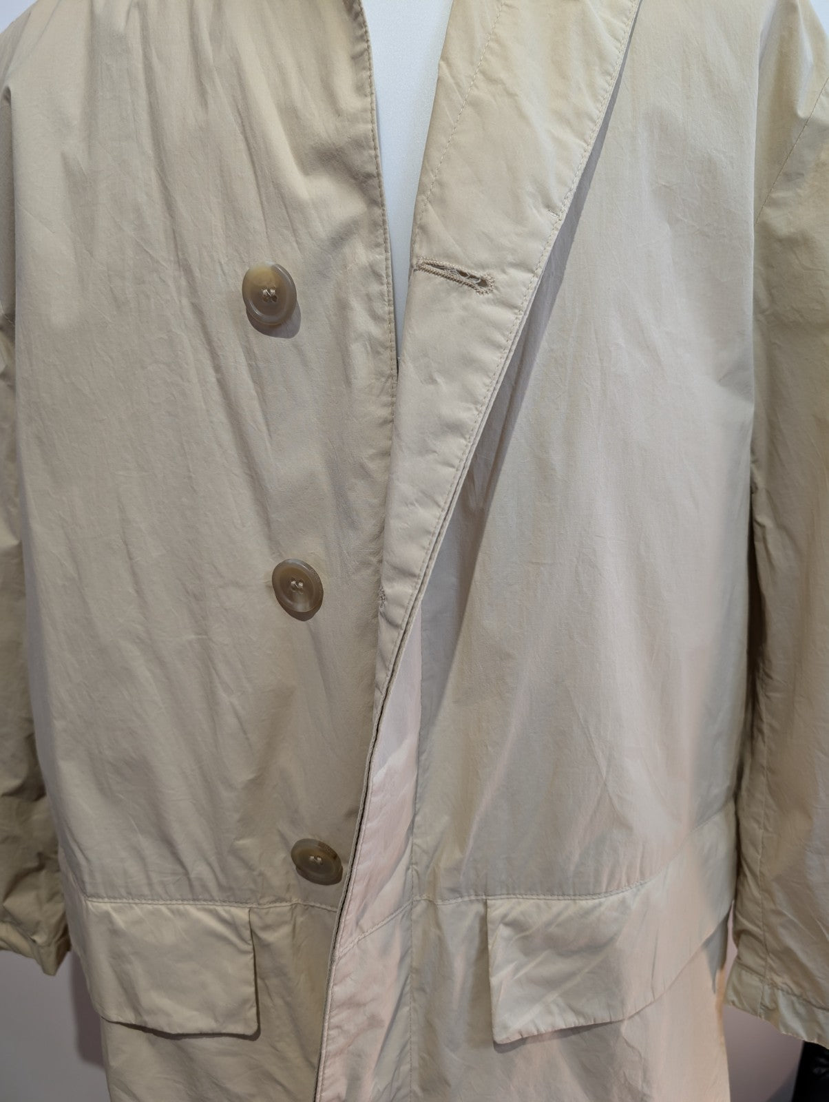 Manteau Hugo Boss Homme M Veste Imper Coton Crème Classique Trench 48