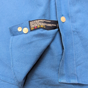 Chemise Nautica Oxford L bleu uni coton manches longues logo brodé