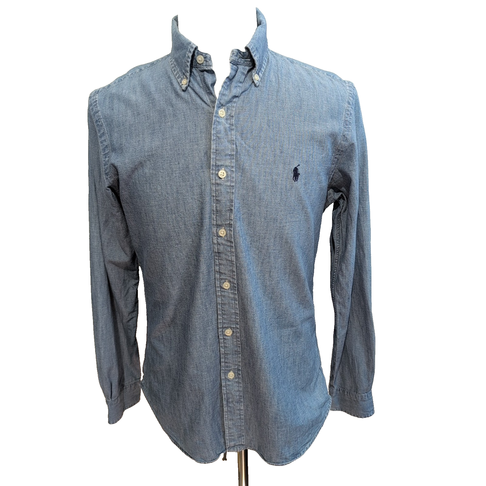 Chemise Ralph Lauren Slim Fit M Bleu Effet Jean Philippines Coton manches longue