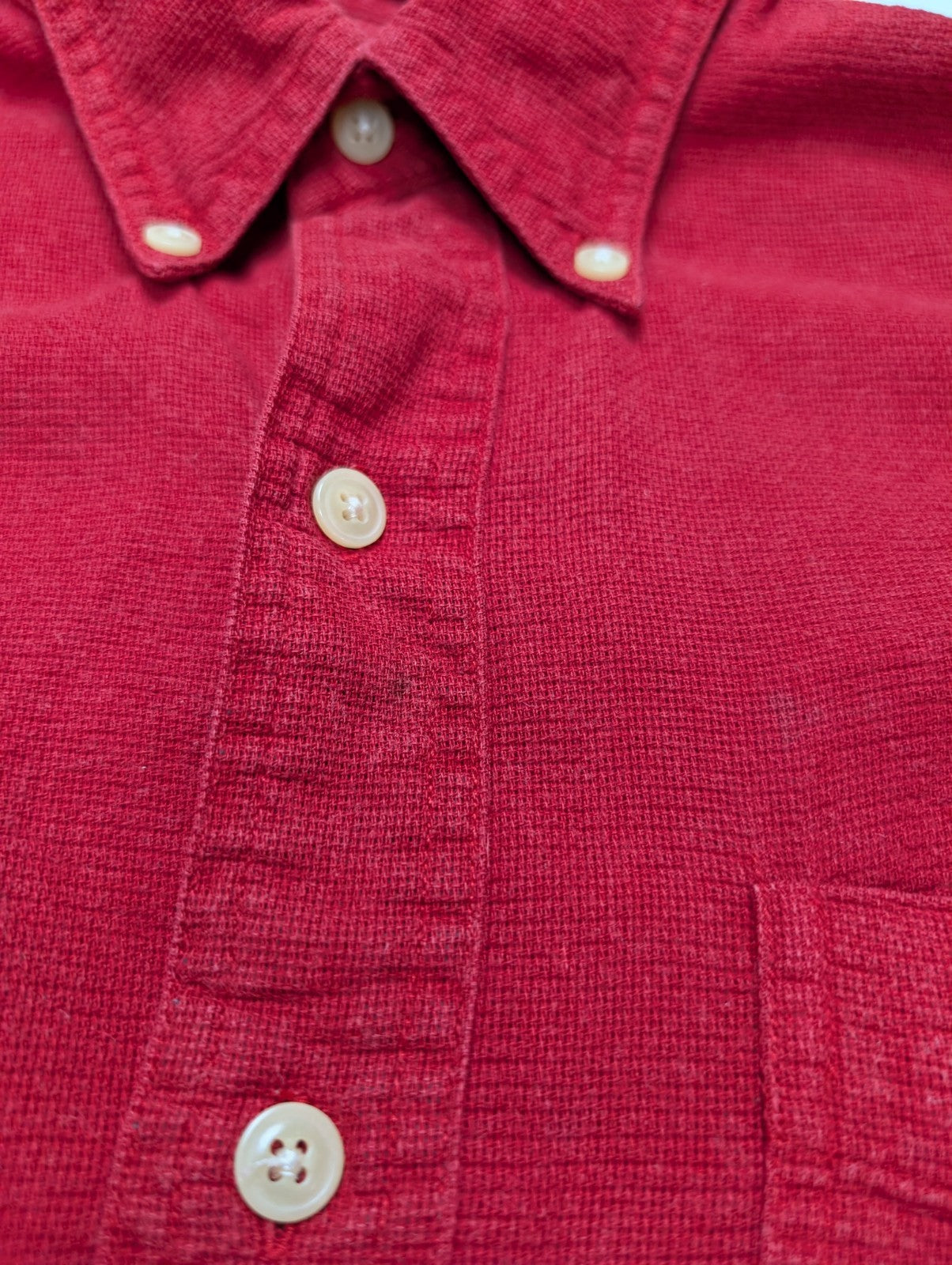 Chemise CHAPS rouge uni manches courtes taille M logo brodé 1 poche homme