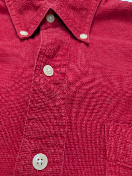 Chemise CHAPS rouge uni manches courtes taille M logo brodé 1 poche homme