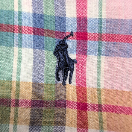 Chemise Ralph Lauren Blair XL Rouge Bleu Carreaux Manches courtes