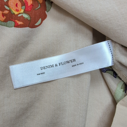 Chemise Hawaïenne Denim & Flower Beige Ananas Coton Modal Taille S