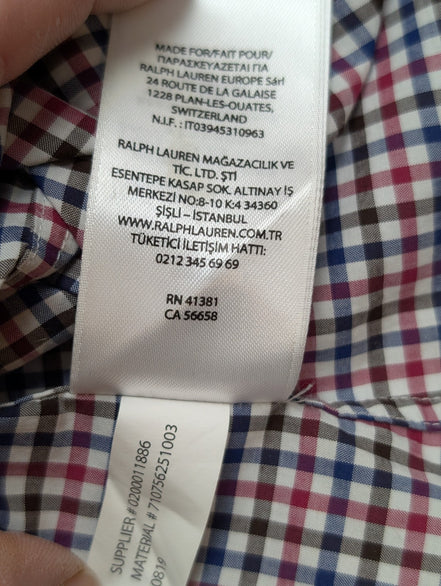 Chemise RALPH LAUREN Classic Fit Coton Stretch Vichy Rouge Bleu - Taille XS