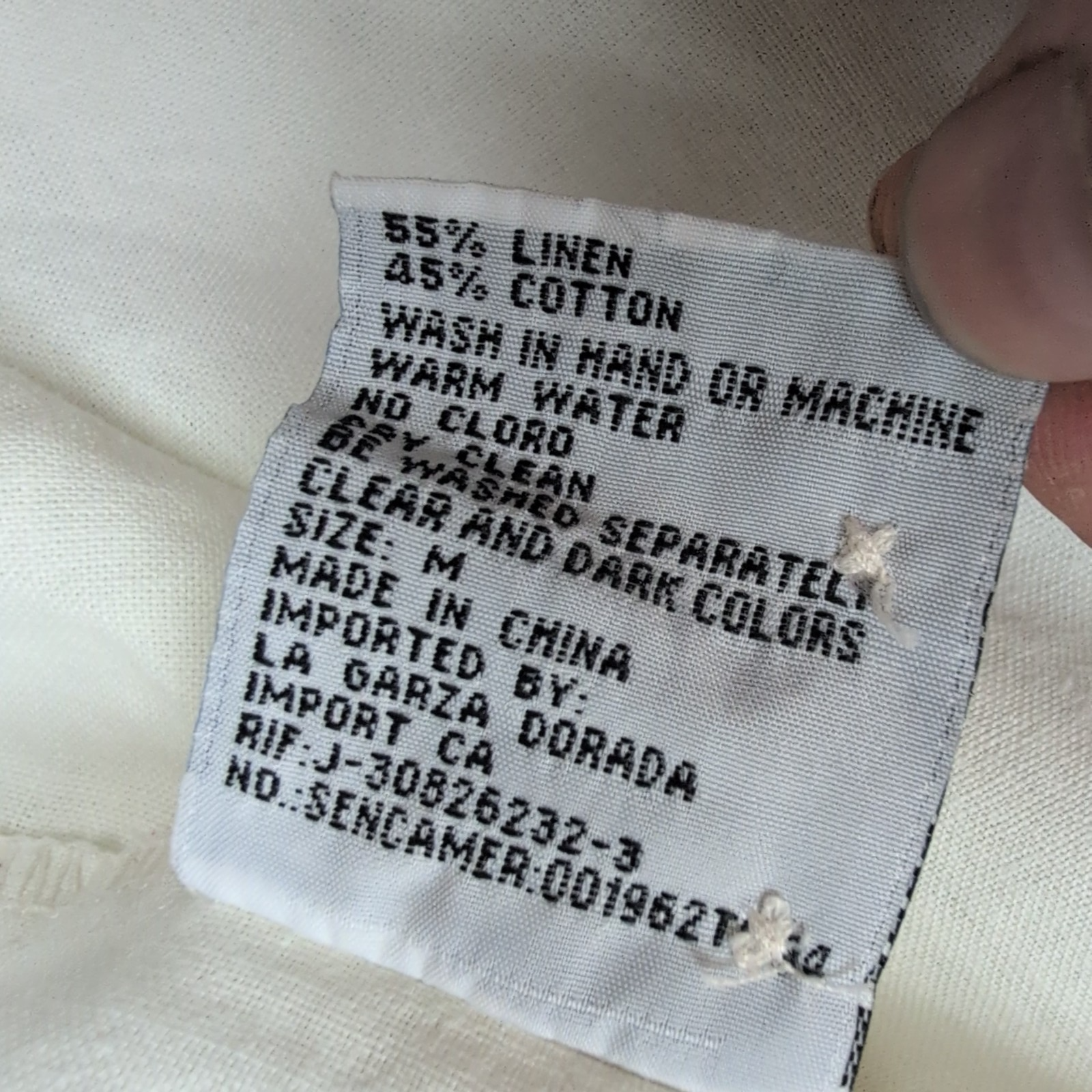 Chemise Hawaïenne Flaconoble  style Cuba Panama M Lin Coton Broderie Blanc Cassé