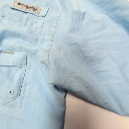 Chemise Columbia PFG bleue uni taille L #96e
