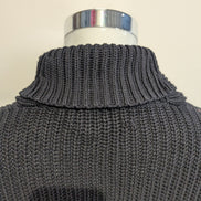 Pull chaud Polo Ralph Lauren Épais Noir Col Boutonné Coudières Taille S