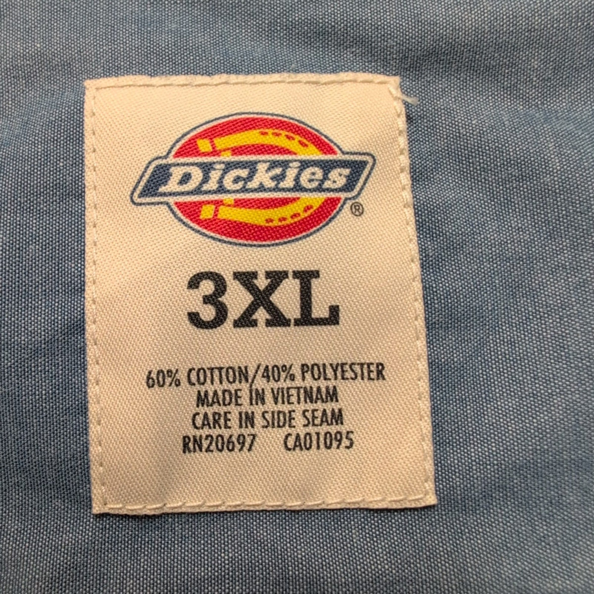 Chemise Dickies 3XL Bleu Workwear Manches Courtes 2 Poches Logo
