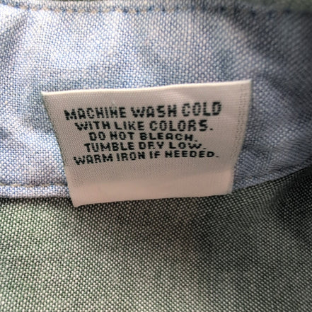 Chemise L.L. Bean verte uni manches courtes homme taille XXL