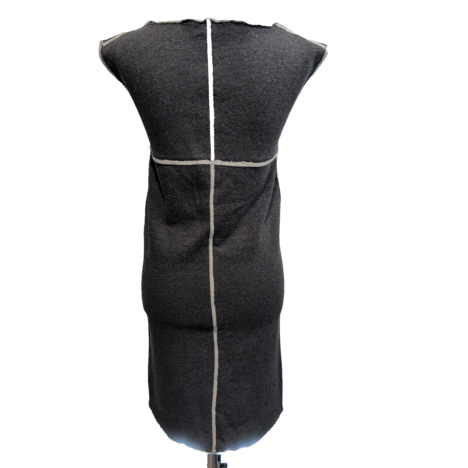 Robe Lacoste Femme Taille 36 Gris Foncé Sans Manches Paillettes Logo Métal