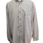 CHEMISE LEVI'S Jean Lourd Blanc Cassé XXL Homme Vintage Bouton Métal