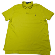 Polo manches courtes Polo Ralph Lauren jaune logo bleu coton Custom Fit L