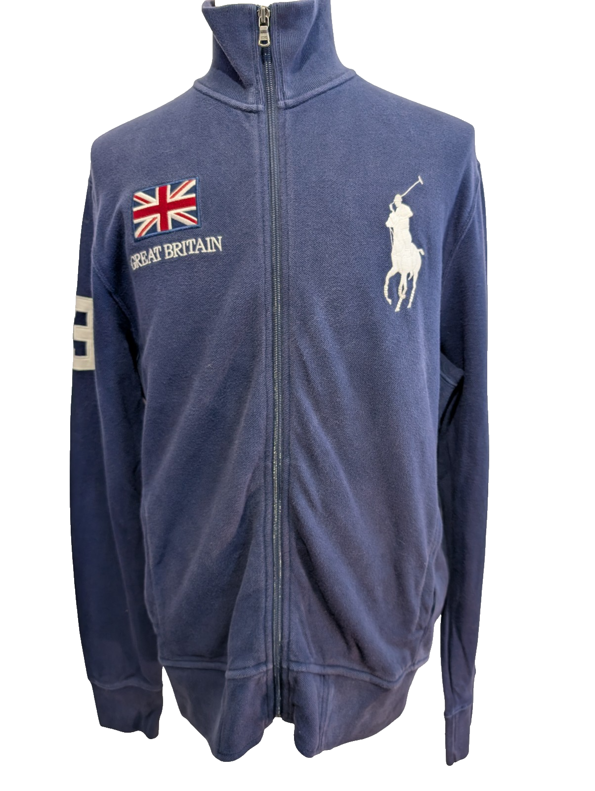 Veste zippée Polo Ralph Lauren Great Britain Bleu Marine Big Poney - Taille L