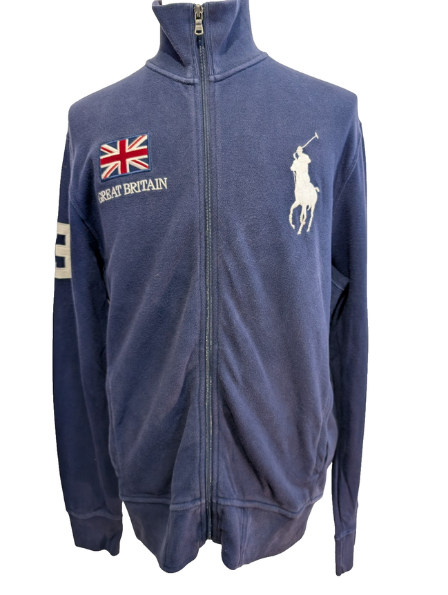 Veste zippée Polo Ralph Lauren Great Britain Bleu Marine Big Poney - Taille L