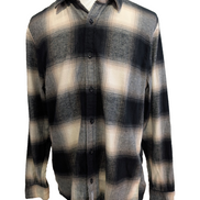 Chemise Flanelle HOLLISTER Homme L Noire Crème Carreaux Ajustée |284S