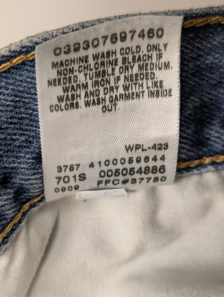 Jean Levi's 505 Regular Fit Vintage Homme W38 L30 Bleu Denim Classic Straight