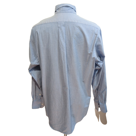 Chemise Chaps Oxford Bleu Clair Coton Manches Longues Taille L