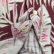 Chemise Hawaïenne Tasso Elba Soie Rayonne Rouge Feuillage L