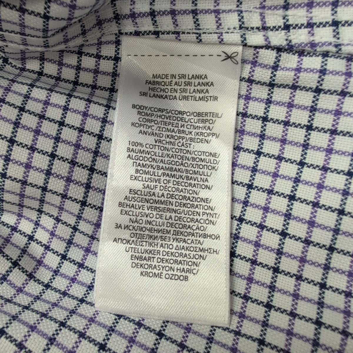 Chemise Ralph Lauren M L Violet Carreaux Oxford Slim Fit Shirt Col Classique