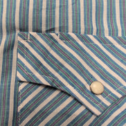 Chemise Wrangler Manche Courte Western Bleue Rayures Taille M Deux Poches