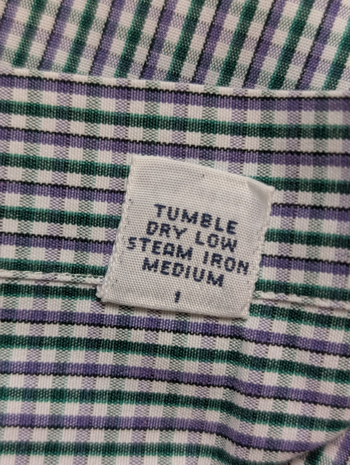 Chemise Ralph Lauren vert violet à petits carreaux taille L #2815