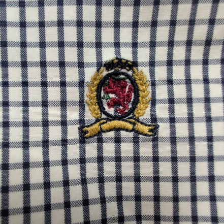 Chemise Tommy Hilfiger à Carreaux Bleu Foncé et Blanc 1 Poche - Taille L