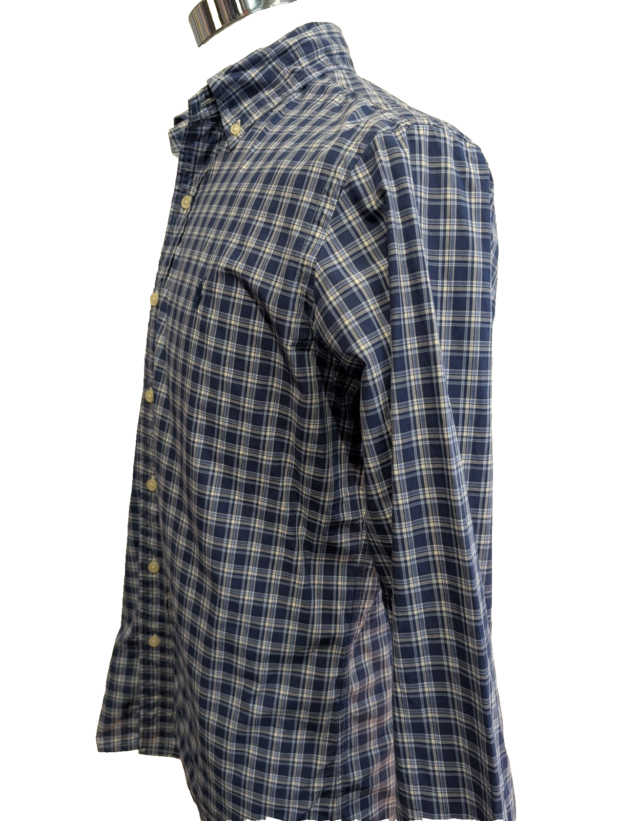 Chemise Polo Ralph Lauren Shirt M Carreaux Bleu Blanc Button Down Logo Marine