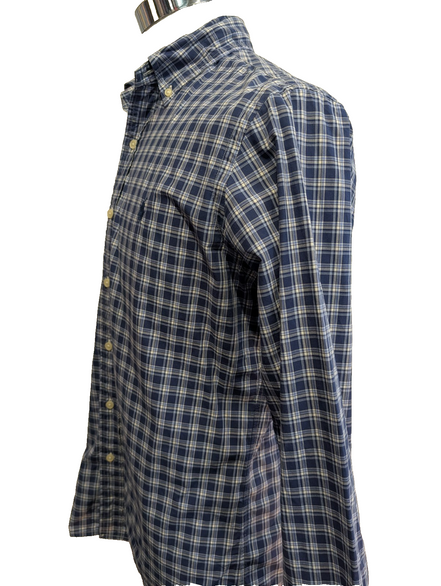 Chemise Polo Ralph Lauren Shirt M Carreaux Bleu Blanc Button Down Logo Marine