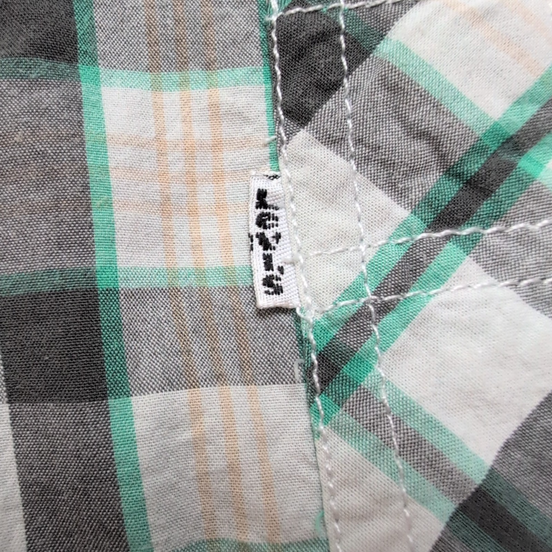 Chemise Levi's Vintage Carreaux Gris / Blanc / Vert Taille S manches longues