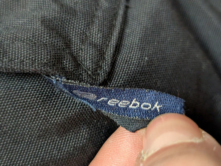 REEBOK Manteau Blouson Vintage Matelassé Noir Gris Capuche Col Taille L | 310BSR