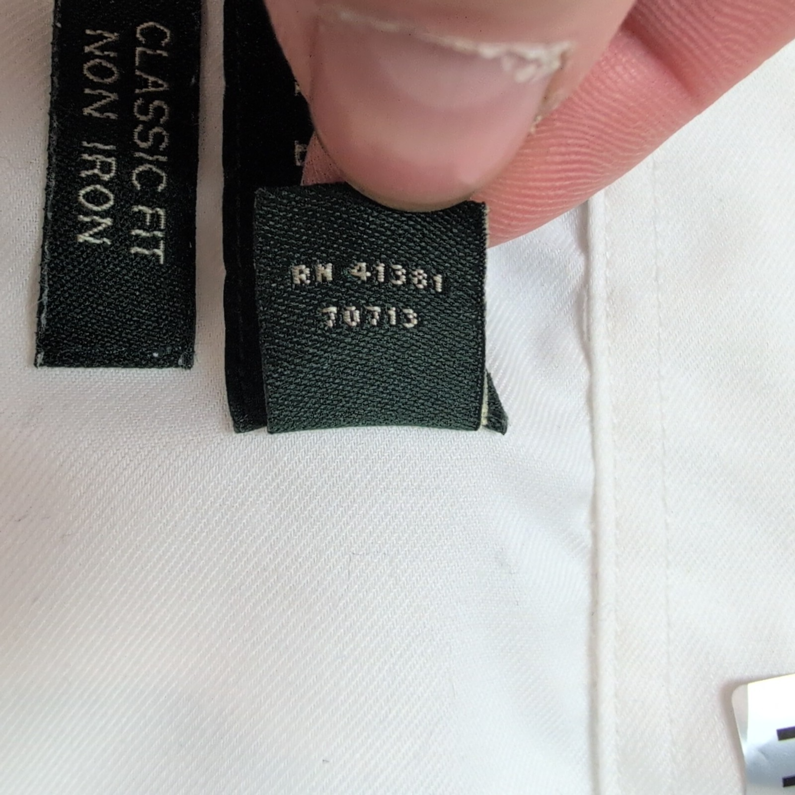Chemise Lauren Ralph Lauren 2XL blanche Classic Fit coton unie manches longues