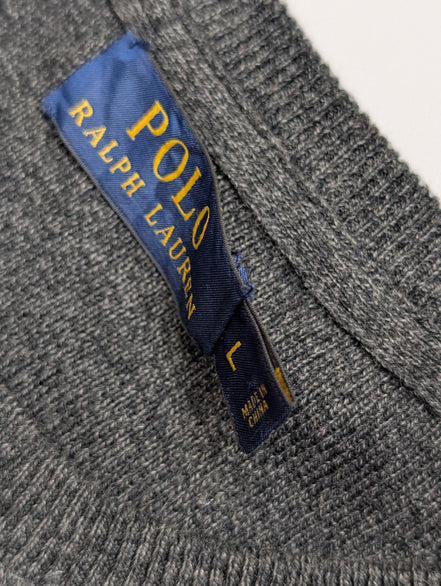 Sweat Polo Ralph Lauren Gris Foncé Logo Noir - Tissu Haute Qualité - Taille L